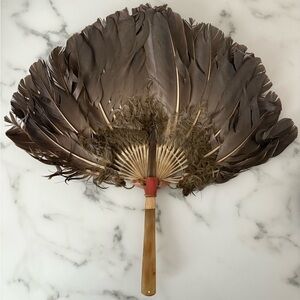 Antique handmade Feather Fan circa 1900s